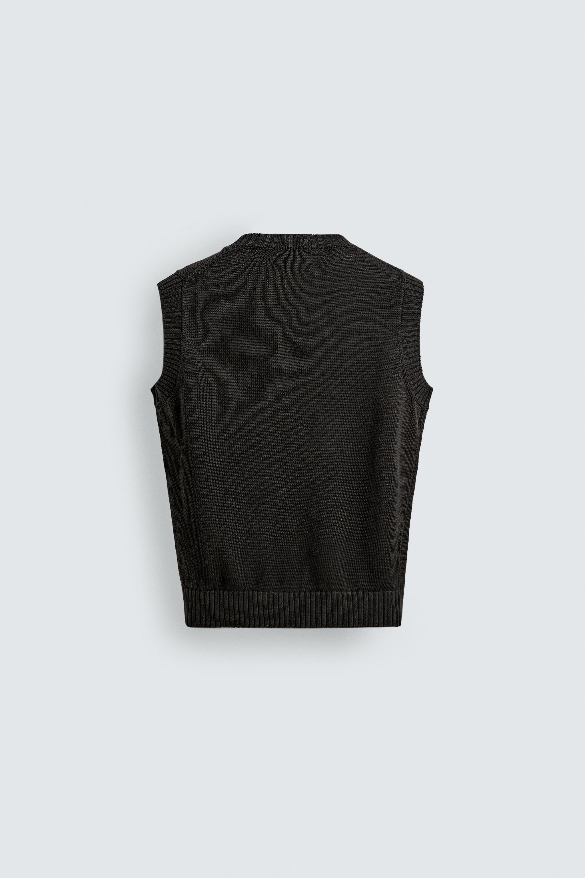 GILET EN MAILLE 100 % LIN AARON LEVINE X ZARA
